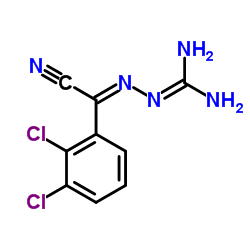 2-(2,3-二氯苯基)-2-胍亚胺基乙腈结构式