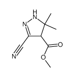 methyl 3-cyano-5,5-dimethyl-4,5-dihydro-1H-pyrazole-4-carboxylate结构式