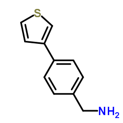 (4-噻吩-3-基苯基)甲胺结构式