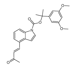 trans-4-(2-Oxo-3-butenyl)-1-indolcarbonsaeure-(3,5-dimethoxy-α,α-dimethylbenzyl)ester结构式