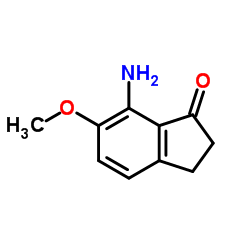 7-氨基-6-甲氧基-2,3-二氢-1H-茚-1-酮结构式