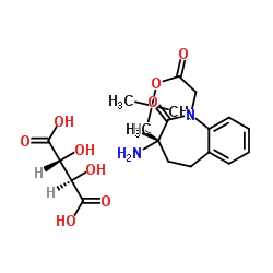 3S-氨基-2,3,4,5-四氢-1H-[1]-苯并氮杂卓-2-酮-1-乙酸叔丁酯酒石酸盐结构式