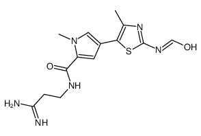 5-(5-(((3-amino-3-iminopropyl)amino)carbonyl)-1-methyl-1H-pyrrol-3-yl)-2-(formylamino)-4-methylthiazole结构式