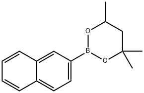 4,4,6-三甲基-2-(萘-2-基)-1,3,2-二氧硼杂环己烷结构式
