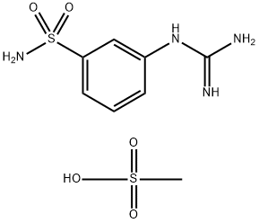 3-{[Amino(imino)methyl]amino}benzenesulfonamide metanesulfonate Structure