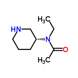 N-Ethyl-N-[(3R)-3-piperidinyl]acetamide结构式