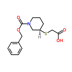 ({(3R)-1-[(Benzyloxy)carbonyl]-3-piperidinyl}sulfanyl)acetic acid Structure