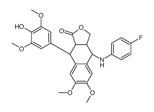 (3aS,4S,9R,9aR)-4-(4-fluoroanilino)-9-(4-hydroxy-3,5-dimethoxyphenyl)-6,7-dimethoxy-3a,4,9,9a-tetrahydro-3H-benzo[f][2]benzofuran-1-one Structure