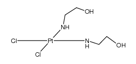 (SP-4-2)-dichlorobis(2-hydroxyethylamine)platinum(II)结构式