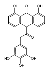 1,8-dihydroxy-10-[2-(3,4,5-trihydroxyphenyl)-1-oxoethyl]-9(10H)-anthracenone结构式