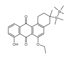 6-ethoxy-1,2,3,4-tetrahydro-8-hydroxy-3-methyl-3-(pentamethyldisilanyl)benzo[a]anthracen-7,12-dione结构式