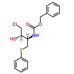 Benzyl (1R,2S)-3-chloro-2-hydroxy-1-(phenylthiomethyl)propylcarbamate Structure