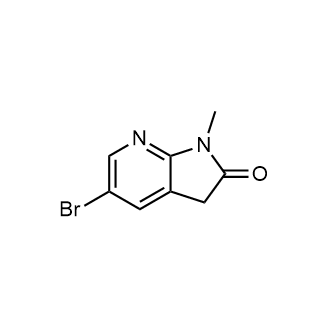 5-溴-1-甲基-1,3-二氢-2H-吡咯并[2,3-b]吡啶-2-酮结构式