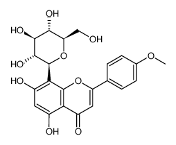 2-(4-Methoxyphenyl)-8-(β-D-glucopyranosyl)-5,7-dihydroxy-4H-1-benzopyran-4-one structure