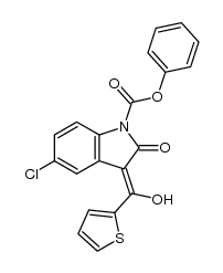 (Z)-5-chloro-3-[1-hydroxy-1-(2-thienyl)methylene]-2-oxo-1-phenoxycarbonyl-2,3-dihydroindole Structure