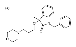 1-benzyl-3-methyl-3-(3-morpholin-4-ium-4-ylpropoxy)indol-2-one,chloride结构式