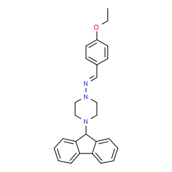 N-(4-ethoxybenzylidene)-4-(9H-fluoren-9-yl)piperazin-1-amine结构式