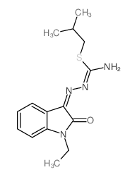 N-[(1-ethyl-2-oxo-indol-3-ylidene)amino]-1-(2-methylpropylsulfanyl)methanimidamide结构式