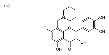 2-(3,4-dihydroxyphenyl)-3,5,7-trihydroxy-8-(piperidin-1-ium-1-ylmethyl)chromen-4-one,chloride Structure