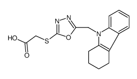 Acetic acid, [[5-[(1,2,3,4-tetrahydro-9H-carbazol-9-yl)methyl]-1,3,4-oxadiazol-2-yl]thio]- (9CI)结构式