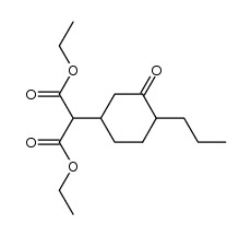 2-(3-oxo-4-propyl-cyclohexyl)-malonic acid diethyl ester结构式