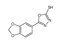 5-苯并[1,3]二氧代-5-基-[1,3,4]噁二唑-2-硫醇结构式