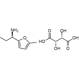 rel-(R)-1-(5-甲基呋喃-2-基)丙-1-胺-2,3-二羟基琥珀酸结构式