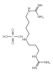 2-[3-[4-(diaminomethylideneamino)butylamino]propyl]guanidine; sulfuric acid Structure