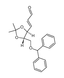(E)-3-((4S,5S)-5-((benzhydryloxy)methyl)-2,2-dimethyl-1,3-dioxolan-4-yl)acrylaldehyde结构式