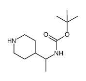 (R,S)-4-[N'-(tert-butyloxycarbonyl)ethan-1'-amino]piperidine结构式