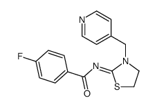 4-fluoro-N-[3-(pyridin-4-ylmethyl)-1,3-thiazolidin-2-ylidene]benzamide Structure