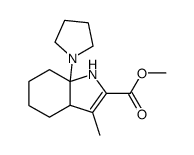 methyl 3-methyl-7a-(pyrrolidin-1-yl)-3a,4,5,6,7,7a-hexahydro-1H-indole-2-carboxylate结构式
