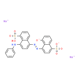 5-Hydroxy-4-[[4-(phenylamino)-5-sulfo-1-naphthalenyl]azo]-1-naphthalenesulfonic acid disodium salt结构式