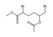 methyl 5-acetyloxy-2,6-dibromohexanoate结构式