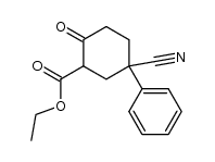 5-cyano-2-oxo-5-phenyl-cyclohexane carboxylic acid ethyl ester Structure