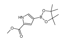 4-(4,4,5,5-四甲基-1,3,2-二氧硼杂环戊烷-2-基)-1H-吡咯-2-羧酸甲酯结构式