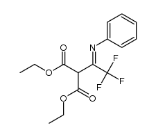 2-(2,2,2-trifluoro-1-phenylimino-ethyl)-malonic acid diethyl ester Structure