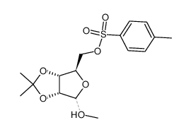 ((3aR,4R,6aR)-6-methoxy-2,2-dimethyltetrahydrofuro[3,4-d][1,3]dioxol-4-yl)methyl 4-methylbenzenesulfonate结构式