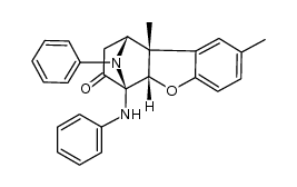4-Anilino-1,2,4aβ,9b-tetrahydro-8,9bβ-dimethyl-1β,4β-(N-phenylepimino)dibenzofuran-3(4H)-one结构式