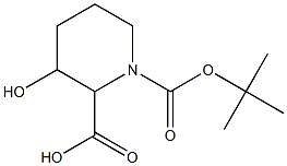 3-羟基-1,2-哌啶二甲酸 1-叔丁酯结构式