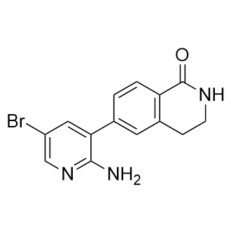 6-(2-氨基-5-溴吡啶-3-基)-3,4-二氢异喹啉-1(2H)-酮结构式