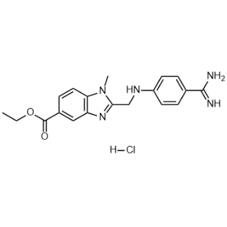 2-(((4-甲脒基苯基)氨基)甲基)-1-甲基-1H-苯并[d]咪唑-5-羧酸乙酯盐酸盐(达比加群杂质)结构式