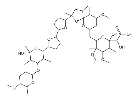 2-hydroxy-2-[2-hydroxy-6-[[2-[5-[5-[6-hydroxy-4-(5-methoxy-6-methyloxan-2-yl)oxy-3,5,6-trimethyloxan-2-yl]oxolan-2-yl]oxolan-2-yl]-7-methoxy-2,4,6-trimethyl-1,10-dioxaspiro[4.5]decan-9-yl]methyl]-4,5-dimethoxy-3,5-dimethyloxan-2-yl]acetic acid结构式
