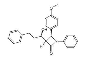 3(R)-(1(R)-hydroxy-3-phenylpropyl)-4(S)-(4-methoxyphenyl)-1-phenyl-2-azetidinone结构式