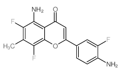 4H-1-Benzopyran-4-one,5-amino-2-(4-amino-3-fluorophenyl)-6,8-difluoro-7-methyl- Structure