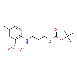 (3-((4-甲基-2-硝基苯基)氨基)丙基)氨基甲酸叔丁酯结构式