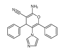 2-amino-5-imidazol-1-yl-4,6-diphenyl-4H-pyran-3-carbonitrile Structure