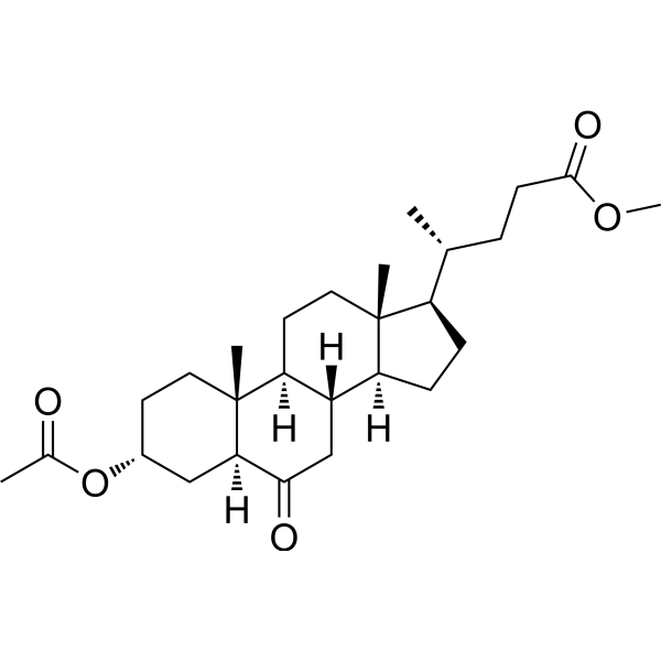 3-Alpha-羟基-6-氧代-5-alpha-24-胆烷酸甲酯3-乙酸盐结构式