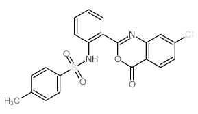 Benzenesulfonamide,N-[2-(7-chloro-4-oxo-4H-3,1-benzoxazin-2-yl)phenyl]-4-methyl- Structure