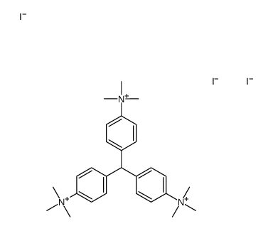 [4-[bis[4-(trimethylazaniumyl)phenyl]methyl]phenyl]-trimethylazanium,triiodide Structure